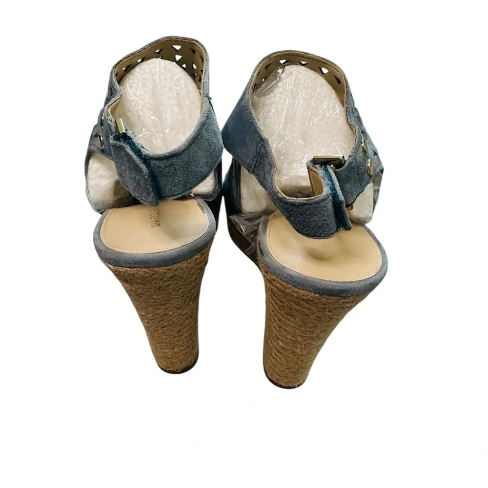 Marc Fisher Blue Wedge Peep-Toe Shoes Size 10